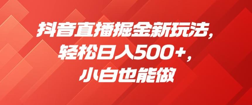 抖音直播掘金新玩法，轻松日入500+，小白也能做【揭秘】-易得个人分享