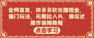 全网首发，拼多多砍价撸现金，偏门玩法，无需拉人头，傻瓜式操作保姆教程【揭秘】-易得个人分享