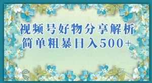 视频号好物分享解析，简单粗暴可以批量方大的项目【揭秘】-易得个人分享