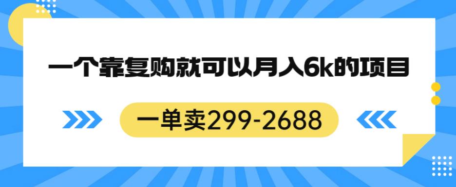 一单卖299-2688，一个靠复购就可以月入6k的暴利项目【揭秘】-易得个人分享