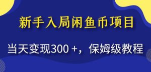 新手入局闲鱼币项目，当天变现300+，保姆级教程【揭秘】-易得个人分享