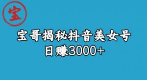 宝哥揭秘抖音美女号玩法，日赚3000+【揭秘】-易得个人分享