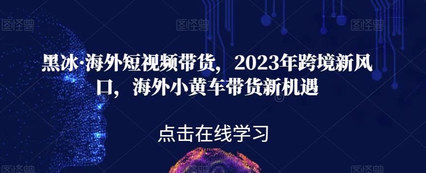 黑冰·海外短视频带货，2023年跨境新风口，海外小黄车带货新机遇-易得个人分享