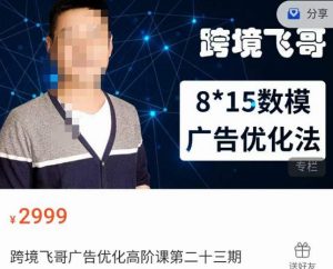 跨境飞哥·广告优化高阶课第二十三期，​8*15数模广告优化法，用数据驱动决策-易得个人分享