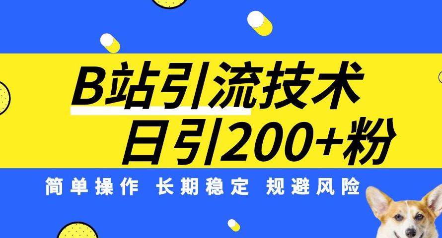 B站引流技术：每天引流200精准粉，简单操作，长期稳定，规避风险-易得个人分享