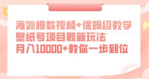 海外爆款视频+保姆级教学，壁纸号项目最新玩法，月入10000+教你一步到位【揭秘】-易得个人分享