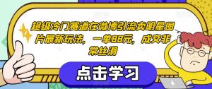 超级冷门赛道在微博引流卖明星图片最新玩法，一单88元，成交非常丝滑【揭秘】-易得个人分享