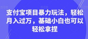 支付宝项目暴力玩法，轻松月入过万，基础小白也可以轻松拿捏【揭秘】-易得个人分享