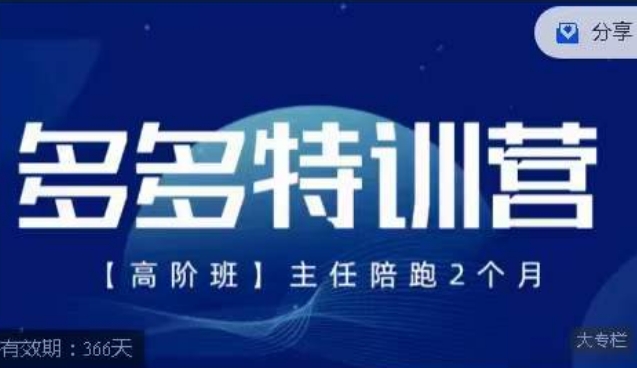 纪主任·多多特训营高阶班【9月13日更新】，拼多多最新玩法技巧落地实操-易得个人分享