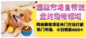 超级市场自带流量的宠物领域，同城萌宠项目冷门方法打破热门市场，小白轻松600+-易得个人分享