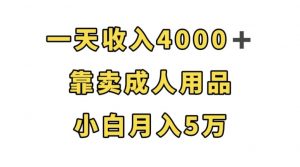 一天收入4000+，靠卖成人用品，小白轻松月入5万【揭秘】-易得个人分享