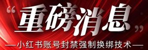 【最新】小红书账号封禁强制换绑技术可日赚300-易得个人分享