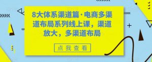 8大体系渠道篇·电商多渠道布局系列线上课，渠道放大，多渠道布局-易得个人分享