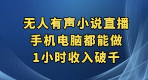 抖音无人有声小说直播，手机电脑都能做，1小时收入破千【揭秘】-易得个人分享