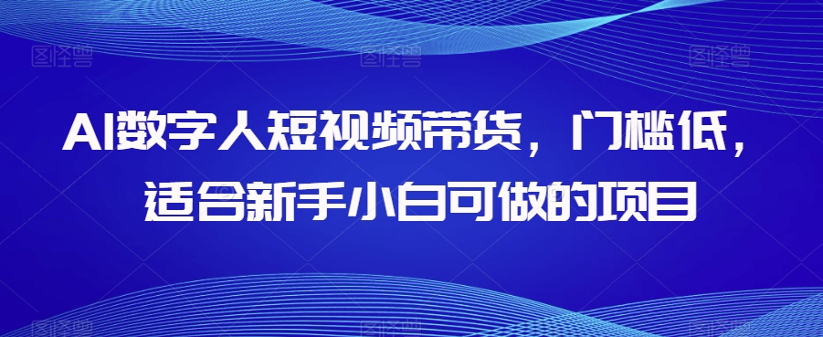 AI数字人短视频带货，门槛低，适合新手小白可做的项目-易得个人分享