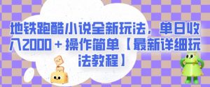 地铁跑酷小说全新玩法，单日收入2000＋操作简单【最新详细玩法教程】【揭秘】-易得个人分享