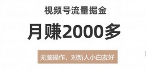 视频号流量掘金，无脑操作，对新人小白友好，月赚2000多【揭秘】-易得个人分享