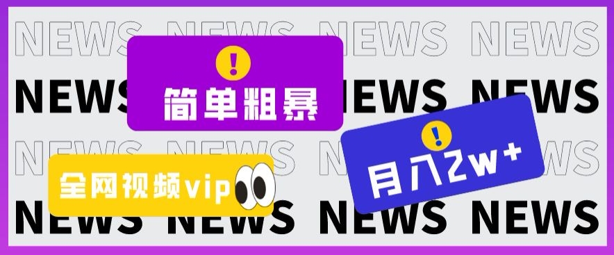 简单粗暴零成本，高回报，全网视频VIP掘金项目，月入2万＋【揭秘】-易得个人分享