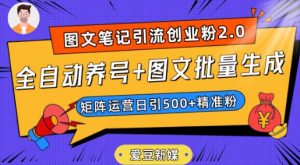 爱豆新媒：全自动养号+图文批量生成，日引500+创业粉（抖音小红书图文笔记2.0）-易得个人分享