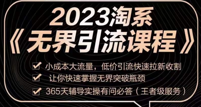 2023淘系无界引流实操课程，​小成本大流量，低价引流快速拉新收割，让你快速掌握无界突破瓶颈-易得个人分享