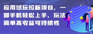 应用试玩拉新项目，一部手机轻松上手，玩法简单高收益可持续性【揭秘】-易得个人分享