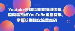 Youtube金牌运营直播训练营，国内最系统YouTuBe运营教学，掌握长期稳定流量密码-易得个人分享