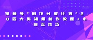 视频号“创作分成计划”2.0四大类视频制作教程+小白五技巧【揭秘】-易得个人分享