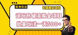 试玩充值流掘金项目，批量矩阵玩法一天500+【揭秘】-易得个人分享