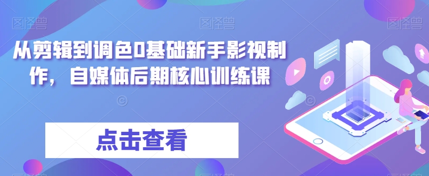 从剪辑到调色0基础新手影视制作，自媒体后期核心训练课-易得个人分享