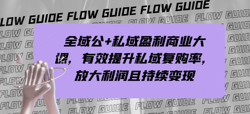 全域公+私域盈利商业大课，有效提升私域复购率，放大利润且持续变现-易得个人分享