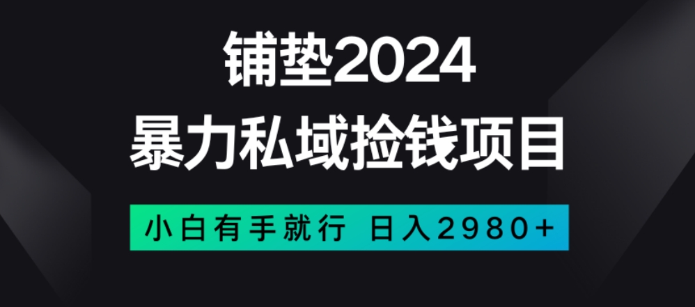 暴力私域捡钱项目，小白无脑操作，日入2980【揭秘】-易得个人分享