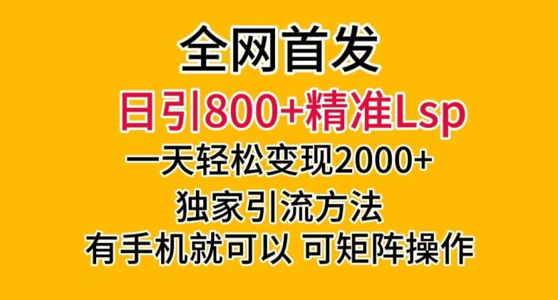 全网首发！日引800+精准老色批，一天变现2000+，独家引流方法，可矩阵操作【揭秘】-易得个人分享