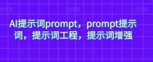 AI提示词prompt，prompt提示词，提示词工程，提示词增强-易得个人分享