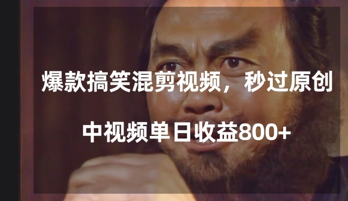 爆款搞笑混剪视频，百分百过原创，单日中视频播放收益800+【揭秘】-易得个人分享