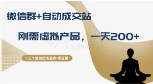 十万个富翁修炼宝典之8.微信群+自动成交站，刚需虚拟产品，一天200+-易得个人分享