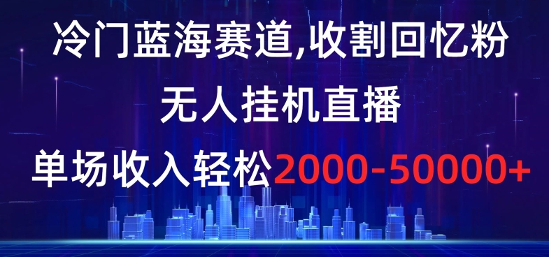 冷门蓝海赛道，收割回忆粉，无人挂机直播，单场收入轻松2000-5w+【揭秘】-易得个人分享