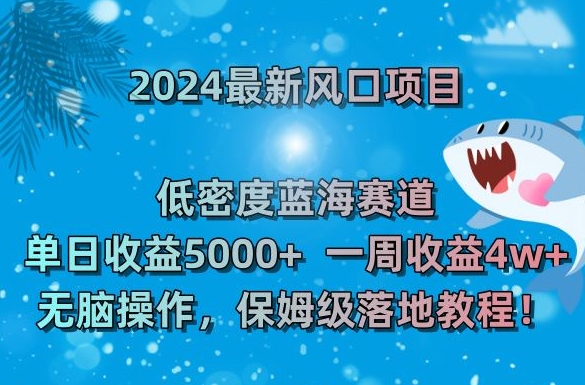 2024最新风口项目，低密度蓝海赛道，单日收益5000+，一周收益4w+！【揭秘】-易得个人分享