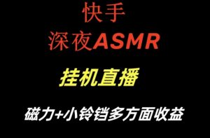 快手深夜ASMR挂机直播，磁力+小铃铛收益（附带工具和5G素材）【揭秘】-易得个人分享