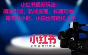 小红书最新玩法！精准引流，私域变现，长期可做，每天半小时，小白也可轻松上手【揭秘】-易得个人分享