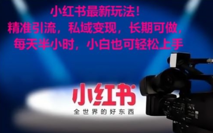 小红书最新玩法！精准引流，私域变现，长期可做，每天半小时，小白也可轻松上手【揭秘】-易得个人分享