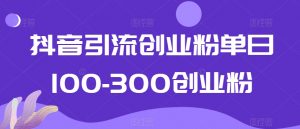 抖音引流创业粉单日100-300创业粉【揭秘】-易得个人分享
