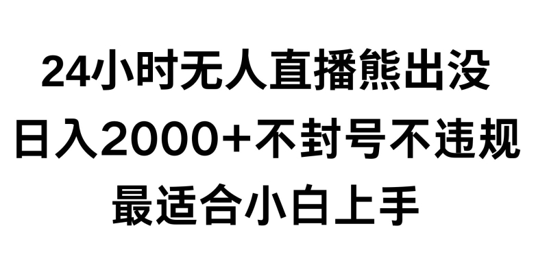 快手24小时无人直播熊出没，不封直播间，不违规，日入2000+，最适合小白上手，保姆式教学【揭秘】-易得个人分享