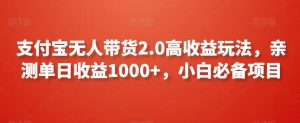 支付宝无人带货2.0高收益玩法，亲测单日收益1000+，小白必备项目【揭秘】-易得个人分享