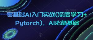零基础AI入门实战(深度学习+Pytorch)，AI必备基础-易得个人分享