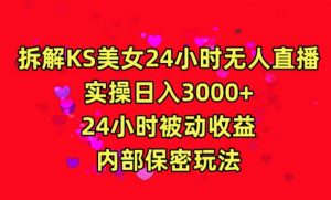 利用快手24小时无人美女直播，实操日入3000，24小时被动收益，内部保密玩法【揭秘】-易得个人分享