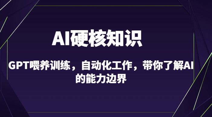 AI硬核知识-GPT喂养训练，自动化工作，带你了解AI的能力边界（10节课）-易得个人分享