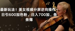 最新玩法！美女视频分屏逆向操作~日引600加色粉，日入700加，条条爆【揭秘】-易得个人分享