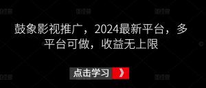 鼓象影视推广，2024最新平台，多平台可做，收益无上限【揭秘】-易得个人分享