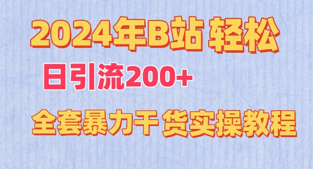 2024年B站轻松日引流200+的全套暴力干货实操教程【揭秘】-易得个人分享