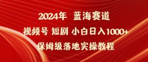 2024年视频号短剧新玩法小白日入1000+保姆级落地实操教程【揭秘】-易得个人分享